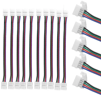 1 Pc 4-Pin Tilslutning Hjørne 4pin RGB-Stik PCB-Adapter Til 10 mm SMD 5050 RGB LED Strip Light