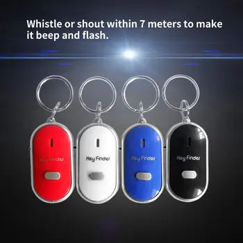 Rød LED-Fløjte Key Finder Blottere Beep Lyd Control Alarm Anti-Tabte Nøgle Locator Søger Tracker med nøglering