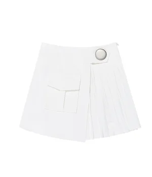 MSXU Cool Solid Lomme Plisserede Patchwork Høj Talje Afslappet Kvinder Mini Nederdel
