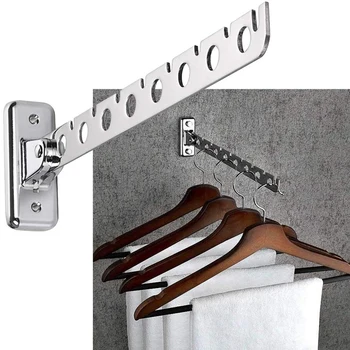 Folde vægmonteret Bøjle, Tøj Krog med Swing Arm Holder Tøj Hængende System, Skab til Opbevaring Arrangør Tunge