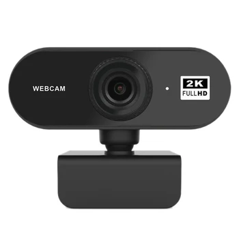 PC01-2K Webcam USB-Mini-Computer, Kamera Indbygget Mikrofon Fleksibel, Drejelig for Bærbare computere, Stationære Webcam-Kamera