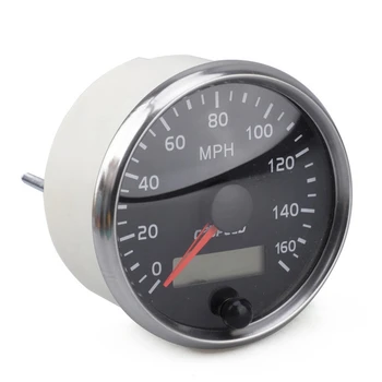 CNSPEED Universal GPS Speedometer 12V/24V Kilometertæller 85mm 160MPH til Bil, Motorcykel LCD-Omdrejningstæller