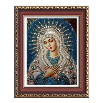 Diamant Broderi 5D Runde Crystal DIY Maleri Cross Stitch Home Decor Mosaik Religiøse Maling Håndværk 30x40cm RE