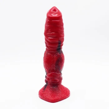 Sex Produkter Shop G-spot Stimulation Hunde Fetish Anal Sex Legetøj til Kvinder Wolf Knude Silikone Dildo Fantasi Dyr Hound Penis