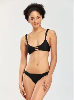 Sommeren Europæisk stil bikini bikini swimsuit badetøj strikket dobbelt-sidet sexede damer badedragt