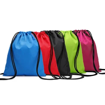 Folde Multifunktionelle Dobbelt-skulder Flettet Snor Rygsæk Taske til Sport opbevaringspose Til Udendørs Camping Rejser