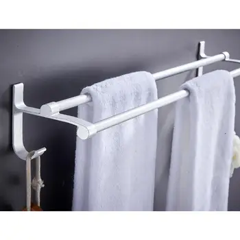 25 Gratis Stansning Dobbelt Pole Håndklæde Rack Bøjle til Toilet Badeværelse Opbevaring