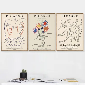 Væg Kunst, Lærred Maleri Picasso, Matisse Abstrakt Blomst Pige Nordiske Plakater Og Prints Væg Billeder Til Stuen Home Decor