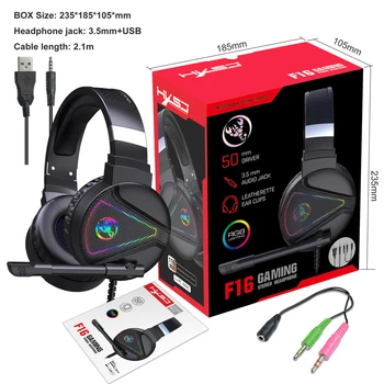 RGB-Gaming Headset Hovedtelefoner Surround Sound Stereo Spil Hovedsæt med Mikrofon