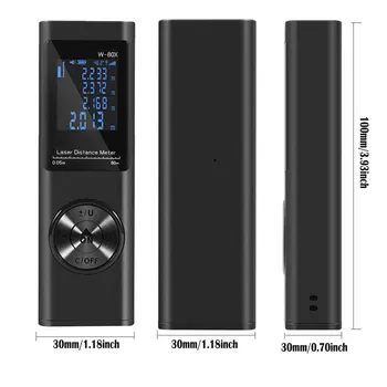 W40X W80X Håndholdte Mini-LCD-Digital Laser Distance Meter Måle Afstandsmåler Måling af Afstand Baggrundslys Område Volumen Måling