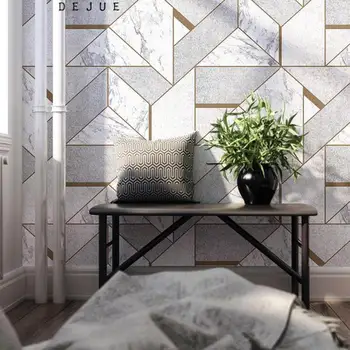 Nordisk moderne marmor geometrisk mønster tapet kontor stue, soveværelse, boligindretning PVC vinyl vandtætte matte