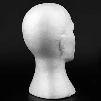Hvid Kvindelige Styrofoam Mannequin Dukke Hovedet Model Skum Svamp Paryk Hår Briller Display Briller Cap Udstillingsstand
