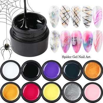 12 Farver Nail Gel Spider Maleri Nail Art Polish Sæt Silke Kreative Web-Line Lak Tegning UV-LED-Lak Manicure 2021
