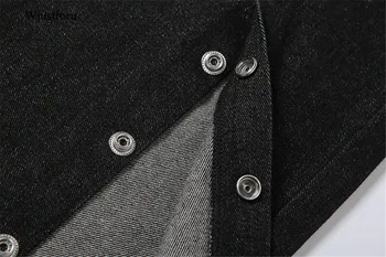 Wjustforu Harajuku Jeans Til Kvinder Casual Høj Talje Bred Ben Bukser Streetwear-Knappen Mode Split Straight Bukser Bukser 2021