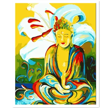 40 × 50cm Rammeløse Maleri Af Tal, Farve buddha På Lærred Billeder Af Tal Hjem Udsmykning DIY minimalisme Stil