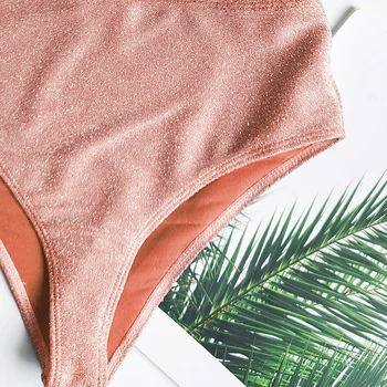 NYE Kvindelige Bikini Passer Solid Farve med Høj Talje Badedragt Sat til Sommer Strand Kvinders Badetøj Bikini 2021 Kvinde Bikini