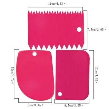 3PCS/Set Multifunktionelle Plastic Skraber Uregelmæssige Tænder Kant DIY Creme Skraber Kage Kant Glattere Kage form for Værktøjer