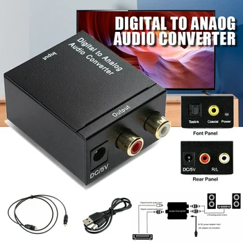 Digital-til-Analog-digital Audio Toslink Optisk Fiber Coax-Signal-til-RCA-R/L Audio Dekoder SPDIF ATV DAC Forstærker