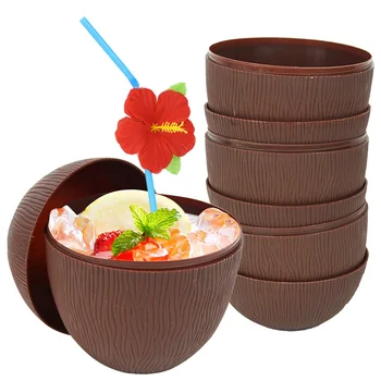 Tropiske Ananas Kokos Cup Blomst Halm, Juice, Kopper Med Sugerør Hawaiian Luau Fødselsdag Sommer, Strand Og Pool Party Dekorationer