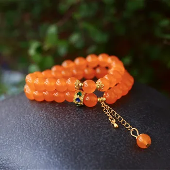 Natural Orange Krystal Perler Armbånd 8 mm Fashion Kvinder Krystal armbånd Armbånd Til Kvinder Gave DIY Smykker Dropship