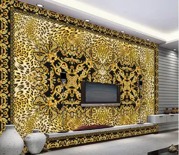 Brugerdefineret baggrund 8d Retro leopard print-TV baggrund wall wall paper vægmaleri 3d home decor stereoskopisk 3d tapet