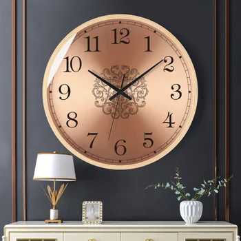 Silent Digital Wall Clock Vintage Luksus Minimalistisk Retro Stuen Vægur Antik Guld, Rustik Wandklok Home Decor Bb50WC