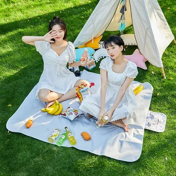 2021portable udendørs sammenklappelig picnic mat Oxford klud fortykket vandtæt liggeunderlag camping fugt-bevis gitter strand mat