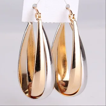 RING BANDE smykker rose gold to-farve U-formet mode øreringe Europæiske og Amerikanske stil til kvinder