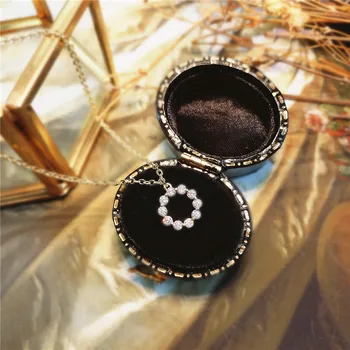 OBEAR Korea O-Formet Hule Fuld Diamanter 14K Forgyldt Gypsophila Halskæde Kvinder Kreative Charme Alle-Match Smykker