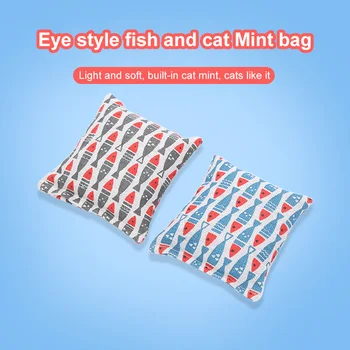 1 Pc Pet Cat Toy Lange Fisk Form Japansk Kat Sækken Indeholder Kat, Græs Legetøj Med Katteurt