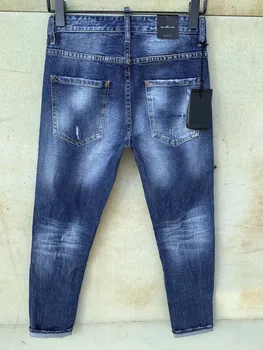 2021 Nye Mænds Jeans i Klassisk Stil og Business Casual Avancerede Strække Regular Fit Denim Bukser Grey Blue Fashion god Bukser Mandlige
