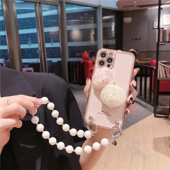 3D Blonder Blomster Luksus Beskyttende Shell Phone Case For iPhone 12 11 Pro MAX antal XS ANTAL XR-X SE 2 8 7 Plus Anti-falde Tilbage Dække Coque