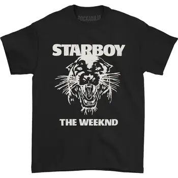 Weeknd Mænds Starboy T-Shirt Sort Printet T-Shirt til Mænd