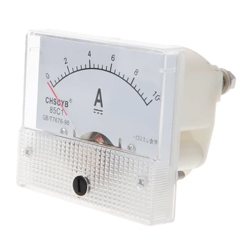 0-10A Analog DC Aktuelle Panel-Meter Amperemeter Rektangel på Detektor Ny