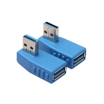 2-Pack, Super-Speed USB 3.0 Lodret Venstre Vinkel og Højre Vinkel Adapter USB 3.0 Mandlige og Kvindelige 90 Grader dapter-Kobling Connect