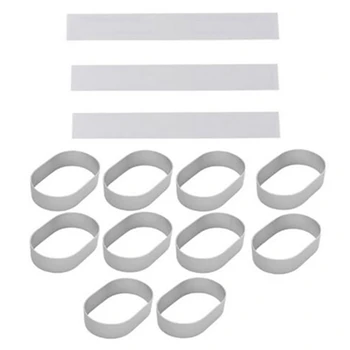 10stk Aluminium Alloy Oval Skum, Ost, Semi-Kogte Ring Tærte, Kage Bagning Formen med 500Pcs Høj Temperatur Olie-Papir