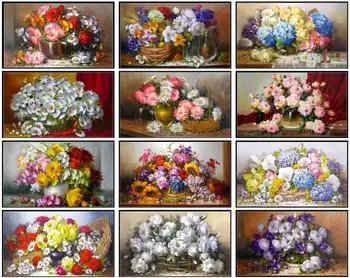 Lyse Blomster Samling - Tælles på Tværs af Sy-Kits - DIY Kunsthåndværk, Håndlavede Håndarbejde, Broderi 14 ct Cross Stitch Sæt
