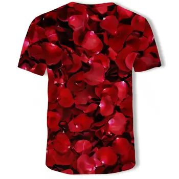 Sommeren Nye Mode, Mænd, Kvinder Sweatshirt 3D-Print Rose T Shirt Kort Ærme Hip Hop Top Harajuku Pullover 2019
