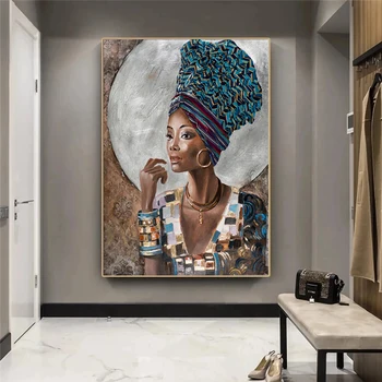 Afrikanske Sort Kvinde Graffiti Kunst Plakater Og Prints Abstrakte Afrikansk Pige Lærred Malerier På Væg Kunst, Billeder Wall Decor