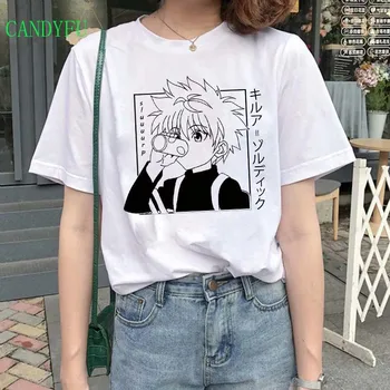 Japansk Animationsfilm Tshirt Hunter X Hunter sort T-shirt Kvinder Grafiske Tees Harajuku Kawaii Killua Sjove Hisoka T-Shirt, Toppe Unisex