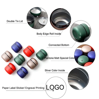 Xin Jia Yi Emballage Tilpasset Små Runde Klik-Klak Lomme Askebæger Metal, Tin Box