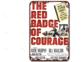 The Red Badge of Courage (1951) Metal, Tin Tegn Film Retro Klassiker til Bar Indretning 8x12 Cm