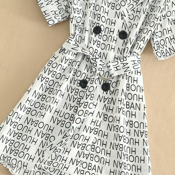 Kvinder Sommer Mode Kontor Damer Suit Blazer Kjole Dobbelt-Breasted Knap Foran Brev Trykt Mini-Shirt Kjole платье Ny