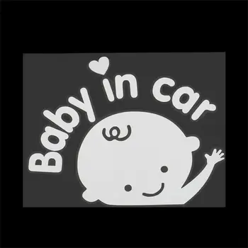 1PC Auto 3D-Tegnefilm Kreative 17*14 cm Baby Om Bord Baby I Bil Mærkat Vandtæt Reflekterende Bil Mærkaten På Bagsiden Forruden