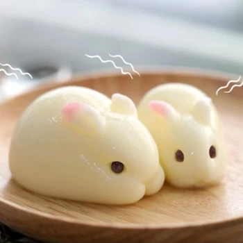 DIY tegnefilm 6 kanin silikone kage form for mousse chokolade slip tape tin skål kage bagning værktøj