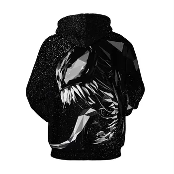 QNPQYX Nye Venom 3D Mænd Trykt Streetwear Hættetrøjer Kvinder Hooded Sweatshirts Vinter Løs Sport Baseball Uniform Dropshipping