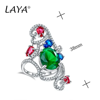 LAY 925 Sterling Sølv 2021 Mode Design Syntetisk Zirconia Farverige Krystal Ring Til Kvinder af Høj Kvalitet, Fine Smykker Gave