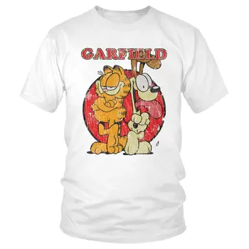 Nødstedte Garfield t-shirts Mænd Stilfulde Tee Toppe Bomuld T-Shirts, Korte Ærmer Animeret Tegneserie Kat T-shirts Gave Idé Merch