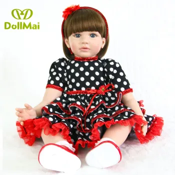 60cm Silikone Reborn Baby Doll Legetøj 24inch Vinyl Prinsesse Barn Pige i live baby Doll bebes genfødt doll Fødselsdag Gave