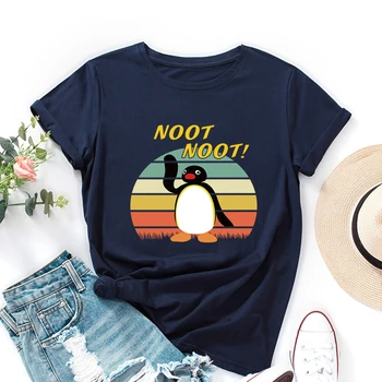 Sjove Pingvin Print Kvinder T-Shirt til Sommeren Plus Size t-shirt Kvinder Shirts Bomuld O Hals kortærmet t-Shirt Top Streetwear